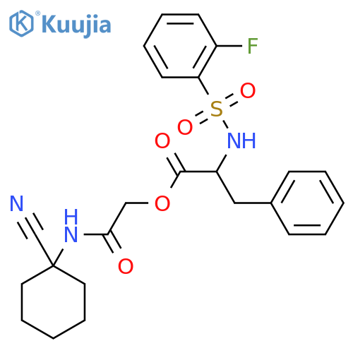 [(1-Cyanocyclohexyl)carbamoyl]methyl 2-(2-fluorobenzenesulfonamido)-3-phenylpropanoate structure