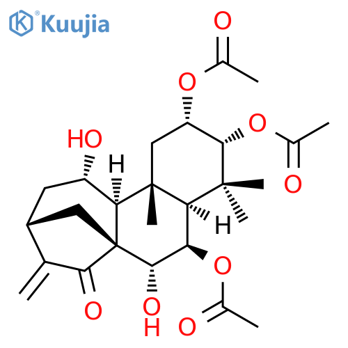 Kaur-16-en-15-one,2,3,6-tris(acetyloxy)-7,11-dihydroxy-, (2b,3b,6a,7b,11b)- (9CI) structure