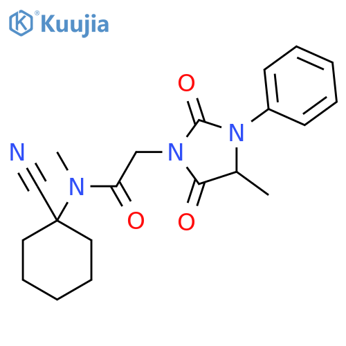 N-(1-cyanocyclohexyl)-N-methyl-2-(4-methyl-2,5-dioxo-3-phenylimidazolidin-1-yl)acetamide structure