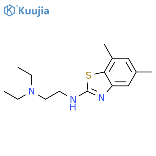 N-[2-(diethylamino)ethyl]-5,7-dimethyl-1,3-benzothiazol-2-amine structure