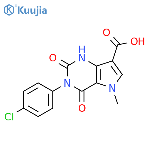 3-(4-chlorophenyl)-5-methyl-2,4-dioxo-1H,2H,3H,4H,5H-pyrrolo[3,2-d]pyrimidine-7-carboxylic acid structure