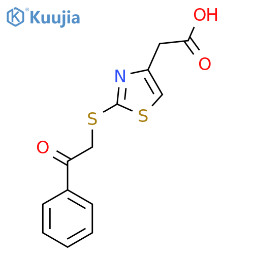 {2-[(2-Oxo-2-phenylethyl)thio]-1,3-thiazol-4-yl}acetic acid structure