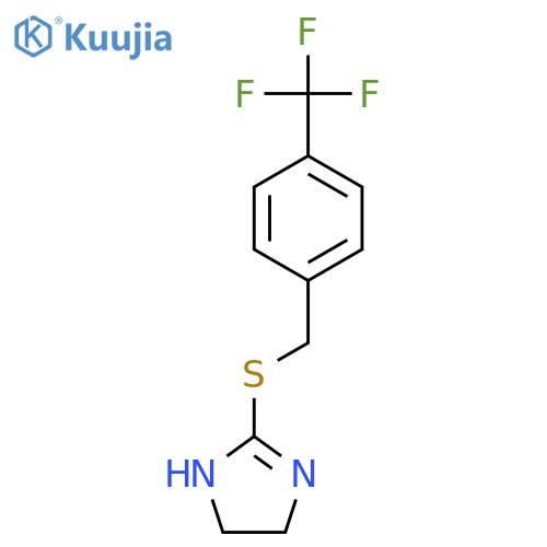 2-({4-(trifluoromethyl)phenylmethyl}sulfanyl)-4,5-dihydro-1H-imidazole structure