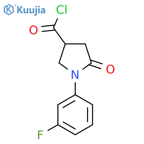1-(3-Fluorophenyl)-5-oxo-3-pyrrolidinecarbonyl chloride structure