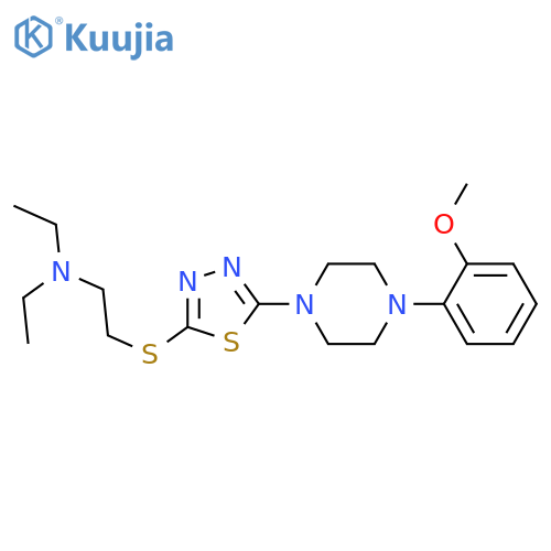 diethyl[2-({5-[4-(2-methoxyphenyl)piperazin-1-yl]-1,3,4-thiadiazol-2-yl}sulfanyl)ethyl]amine structure