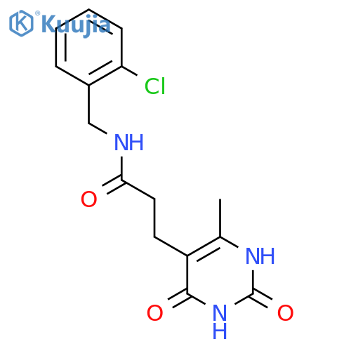 N-[(2-chlorophenyl)methyl]-3-(6-methyl-2,4-dioxo-1,2,3,4-tetrahydropyrimidin-5-yl)propanamide structure