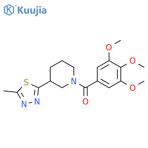 3-(5-methyl-1,3,4-thiadiazol-2-yl)-1-(3,4,5-trimethoxybenzoyl)piperidine structure