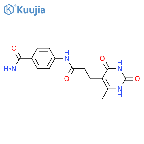 4-3-(6-methyl-2,4-dioxo-1,2,3,4-tetrahydropyrimidin-5-yl)propanamidobenzamide structure