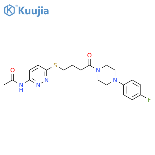 N-6-({4-4-(4-fluorophenyl)piperazin-1-yl-4-oxobutyl}sulfanyl)pyridazin-3-ylacetamide structure