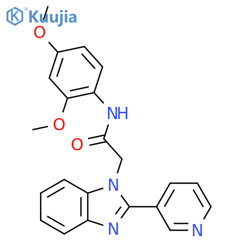N-(2,4-dimethoxyphenyl)-2-2-(pyridin-3-yl)-1H-1,3-benzodiazol-1-ylacetamide structure