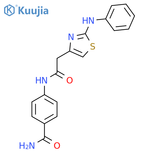 4-{2-2-(phenylamino)-1,3-thiazol-4-ylacetamido}benzamide structure