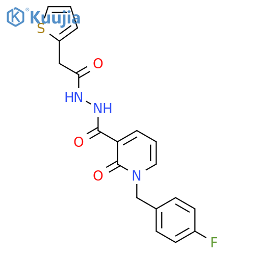 1-[(4-fluorophenyl)methyl]-2-oxo-N'-[2-(thiophen-2-yl)acetyl]-1,2-dihydropyridine-3-carbohydrazide structure