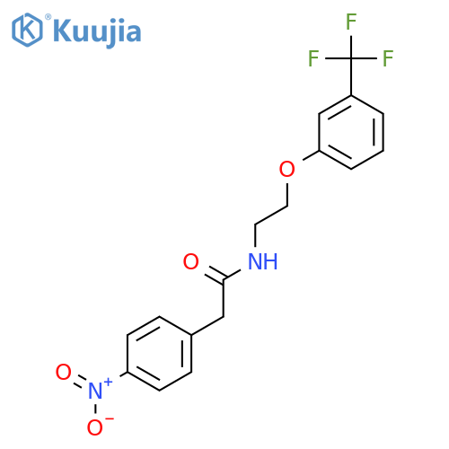 2-(4-nitrophenyl)-N-{2-[3-(trifluoromethyl)phenoxy]ethyl}acetamide structure