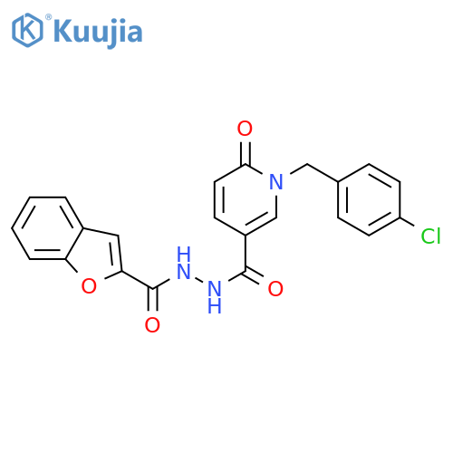 N'-(1-benzofuran-2-carbonyl)-1-[(4-chlorophenyl)methyl]-6-oxo-1,6-dihydropyridine-3-carbohydrazide structure