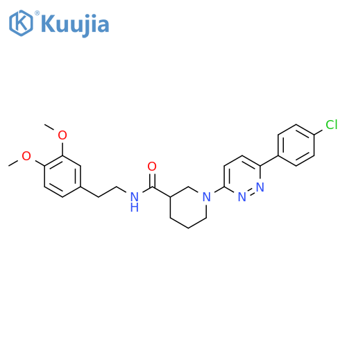 1-6-(4-chlorophenyl)pyridazin-3-yl-N-2-(3,4-dimethoxyphenyl)ethylpiperidine-3-carboxamide structure