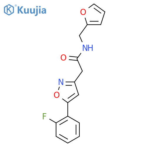 2-5-(2-fluorophenyl)-1,2-oxazol-3-yl-N-(furan-2-yl)methylacetamide structure