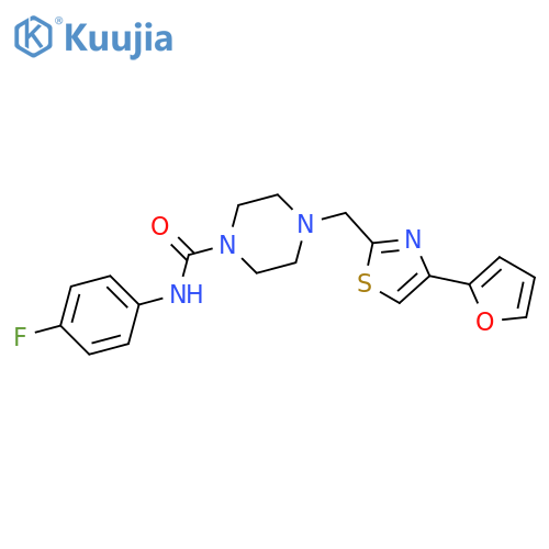 N-(4-fluorophenyl)-4-{4-(furan-2-yl)-1,3-thiazol-2-ylmethyl}piperazine-1-carboxamide structure