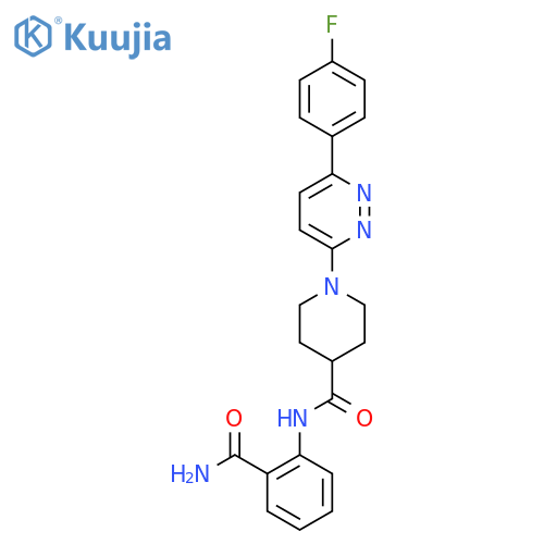 N-(2-carbamoylphenyl)-1-6-(4-fluorophenyl)pyridazin-3-ylpiperidine-4-carboxamide structure