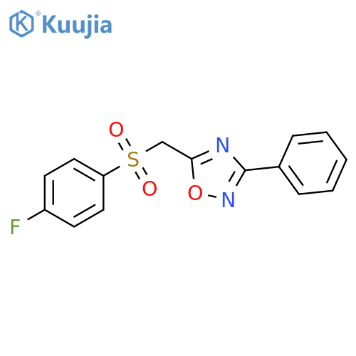 5-[(4-fluorobenzenesulfonyl)methyl]-3-phenyl-1,2,4-oxadiazole structure