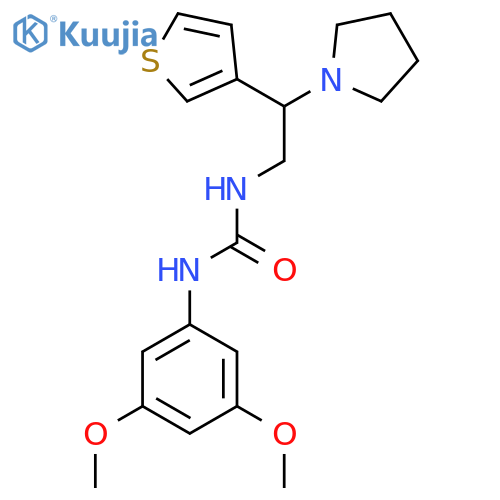 1-(3,5-dimethoxyphenyl)-3-2-(pyrrolidin-1-yl)-2-(thiophen-3-yl)ethylurea structure