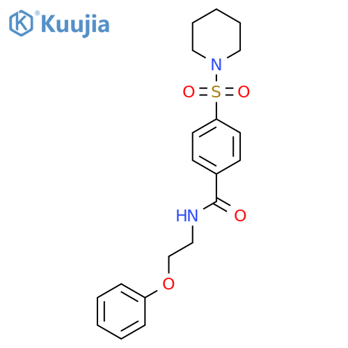 N-(2-phenoxyethyl)-4-(piperidine-1-sulfonyl)benzamide structure