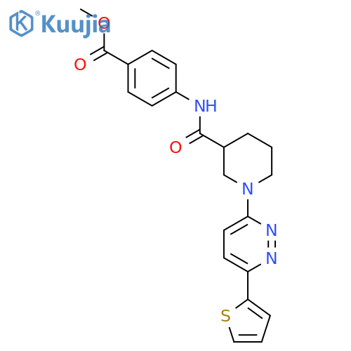 methyl 4-{1-6-(thiophen-2-yl)pyridazin-3-ylpiperidine-3-amido}benzoate structure