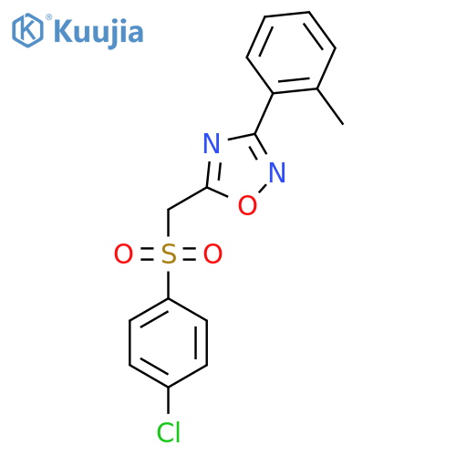 5-[(4-chlorobenzenesulfonyl)methyl]-3-(2-methylphenyl)-1,2,4-oxadiazole structure
