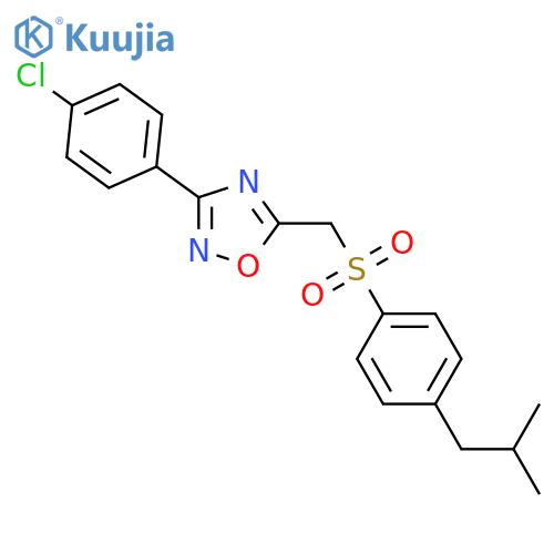 3-(4-chlorophenyl)-5-{[4-(2-methylpropyl)benzenesulfonyl]methyl}-1,2,4-oxadiazole structure