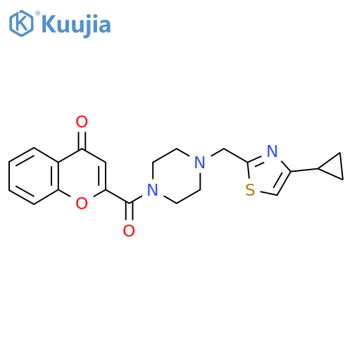 2-{4-[(4-cyclopropyl-1,3-thiazol-2-yl)methyl]piperazine-1-carbonyl}-4H-chromen-4-one structure