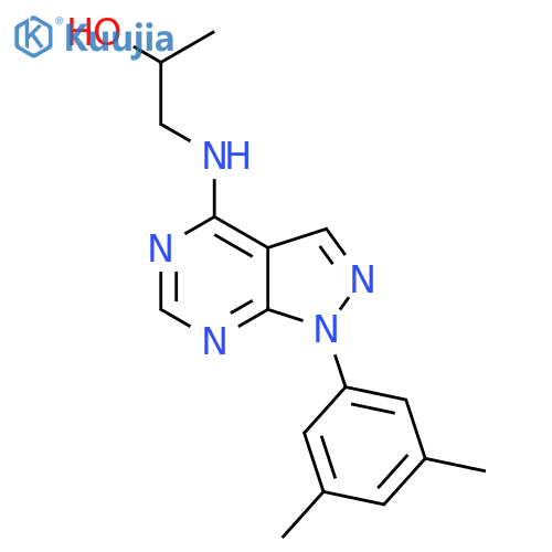 1-{[1-(3,5-dimethylphenyl)-1H-pyrazolo[3,4-d]pyrimidin-4-yl]amino}propan-2-ol structure