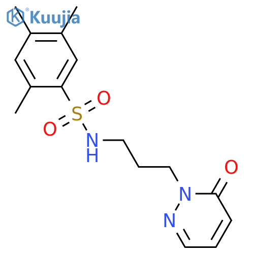 2,4,5-trimethyl-N-[3-(6-oxopyridazin-1-yl)propyl]benzenesulfonamide structure