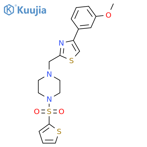 1-{[4-(3-methoxyphenyl)-1,3-thiazol-2-yl]methyl}-4-(thiophene-2-sulfonyl)piperazine structure