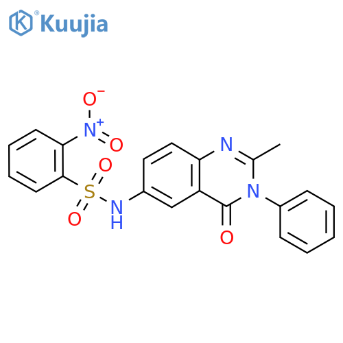 N-(2-methyl-4-oxo-3-phenyl-3,4-dihydroquinazolin-6-yl)-2-nitrobenzene-1-sulfonamide structure