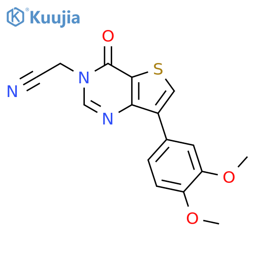 2-[7-(3,4-dimethoxyphenyl)-4-oxo-3H,4H-thieno[3,2-d]pyrimidin-3-yl]acetonitrile structure