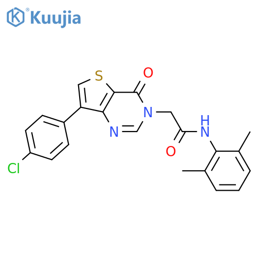 2-[7-(4-chlorophenyl)-4-oxo-3H,4H-thieno[3,2-d]pyrimidin-3-yl]-N-(2,6-dimethylphenyl)acetamide structure