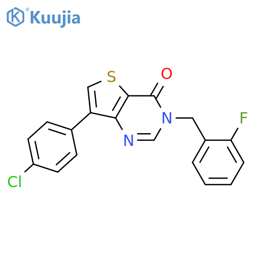 7-(4-chlorophenyl)-3-[(2-fluorophenyl)methyl]-3H,4H-thieno[3,2-d]pyrimidin-4-one structure