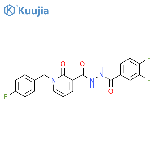 3,4-difluoro-N'-{1-[(4-fluorophenyl)methyl]-2-oxo-1,2-dihydropyridine-3-carbonyl}benzohydrazide structure