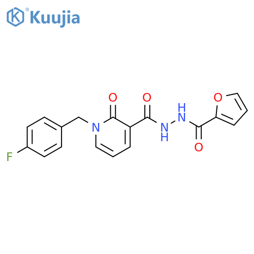 1-[(4-fluorophenyl)methyl]-N'-(furan-2-carbonyl)-2-oxo-1,2-dihydropyridine-3-carbohydrazide structure