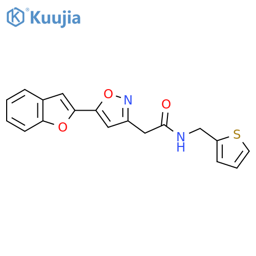 2-[5-(1-benzofuran-2-yl)-1,2-oxazol-3-yl]-N-[(thiophen-2-yl)methyl]acetamide structure