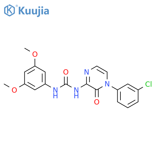 3-[4-(3-chlorophenyl)-3-oxo-3,4-dihydropyrazin-2-yl]-1-(3,5-dimethoxyphenyl)urea structure