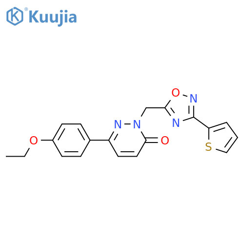 6-(4-ethoxyphenyl)-2-{[3-(thiophen-2-yl)-1,2,4-oxadiazol-5-yl]methyl}-2,3-dihydropyridazin-3-one structure