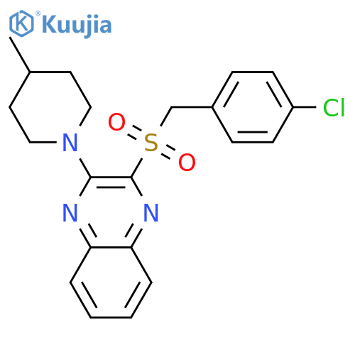 2-[(4-chlorophenyl)methanesulfonyl]-3-(4-methylpiperidin-1-yl)quinoxaline structure