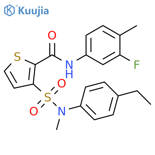 3-[(4-ethylphenyl)(methyl)sulfamoyl]-N-(3-fluoro-4-methylphenyl)thiophene-2-carboxamide structure