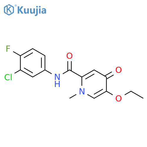 N-(3-chloro-4-fluorophenyl)-5-ethoxy-1-methyl-4-oxo-1,4-dihydropyridine-2-carboxamide structure