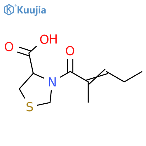 3-(2-methylpent-2-enoyl)-1,3-thiazolidine-4-carboxylic acid structure