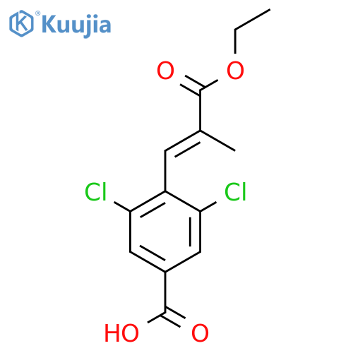 3,5-dichloro-4-[(1E)-3-ethoxy-2-methyl-3-oxoprop-1-en-1-yl]benzoic acid structure