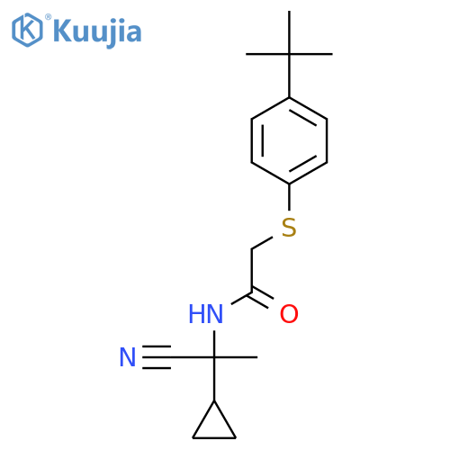 2-[(4-tert-butylphenyl)sulfanyl]-N-(1-cyano-1-cyclopropylethyl)acetamide structure