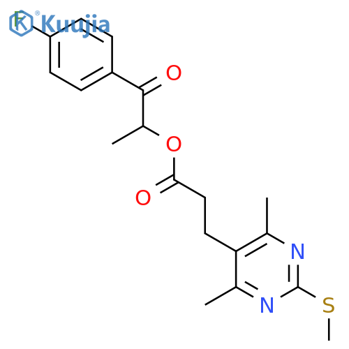 1-(4-Fluorophenyl)-1-oxopropan-2-yl 3-[4,6-dimethyl-2-(methylsulfanyl)pyrimidin-5-yl]propanoate structure