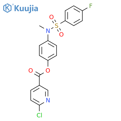 4-(N-methyl-4-fluorobenzenesulfonamido)phenyl 6-chloropyridine-3-carboxylate structure