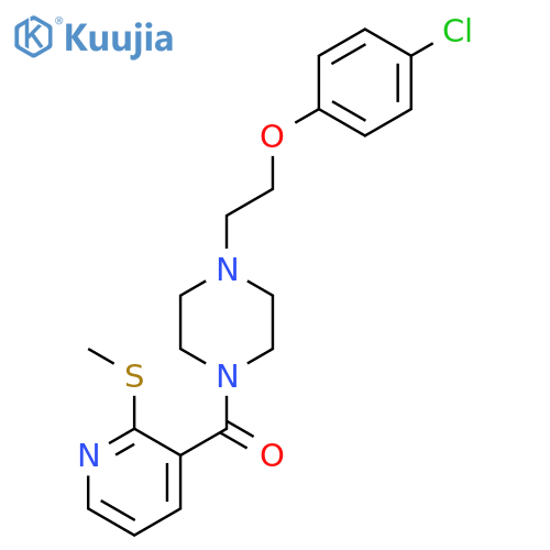 1-[2-(4-Chlorophenoxy)ethyl]-4-[2-(methylsulfanyl)pyridine-3-carbonyl]piperazine structure